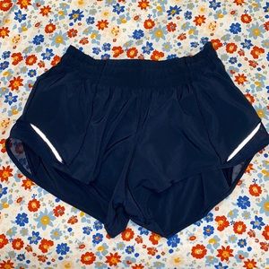 NWOT Navy Lululemon Hotty Hot Shorts Size 4